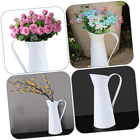 Happyyami 2pcs Modern Iron Flower Vase Set for Home Office Decoration