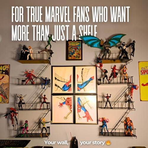 4 Tier Fire Escape Wall Shelf - Black Metal Decor Ladder Shelf