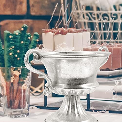 SEWOART Decorative Flower Vase Vintage Silver Vase for Home Decor