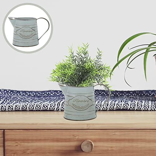 Happyyami Vintage Metal Flower Jug Decorative Pot for Home Office Garden Decor