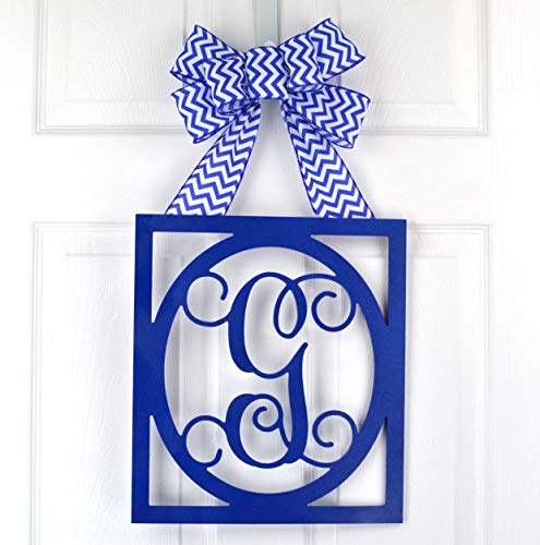 Monogrammed Door Hanger - Square Wreath for Her