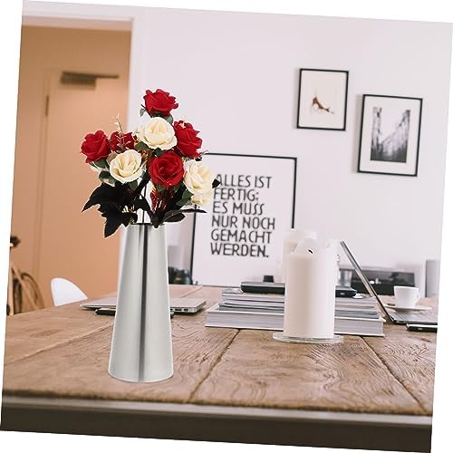 Happyyami Decorative Flower Vase Stainless Steel Tabletop Planter