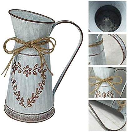 Heart-Shaped Leaf Country Style Metal Vase for Home Decor