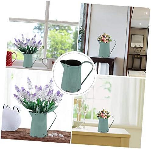 Vintage Iron Flower Pot Pitcher Rustic Home Decor