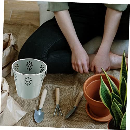 Vintage Galvanized Iron Flower Bucket Planter for weddings and rustic decor