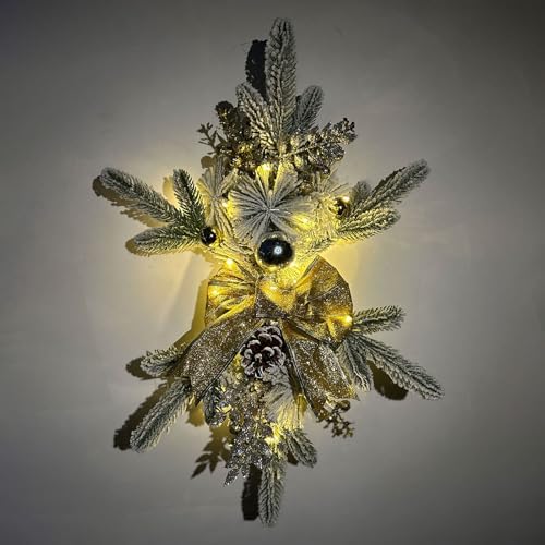 TITA-DONG Christmas Artificial Swags 236 Inch Teardrop Wreath with Lights