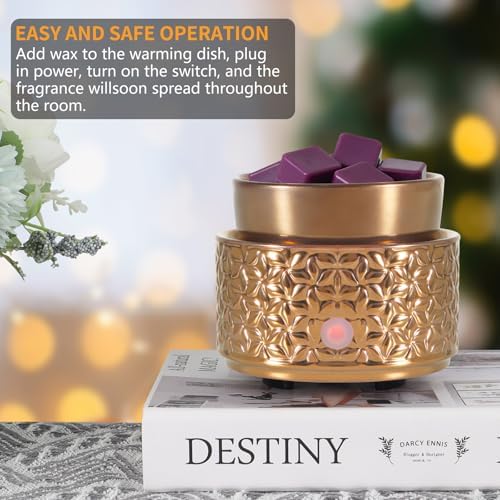 Electric Wax Melt Warmer 4-in-1 Ceramic Candle Decor for Home Office Bedroom Gift for Women