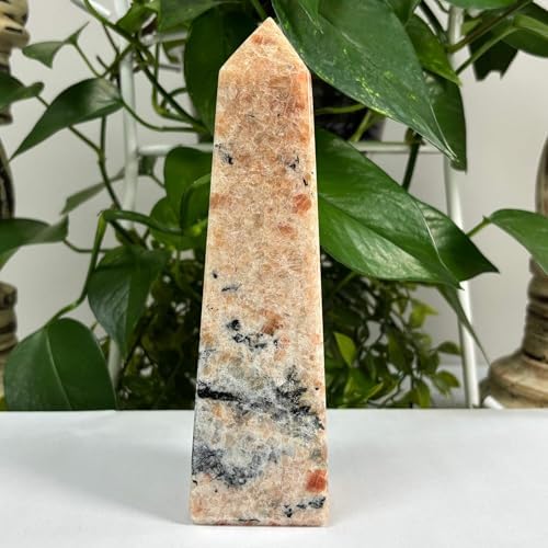 Natural Sunstone Crystal Obelisk Tower Point