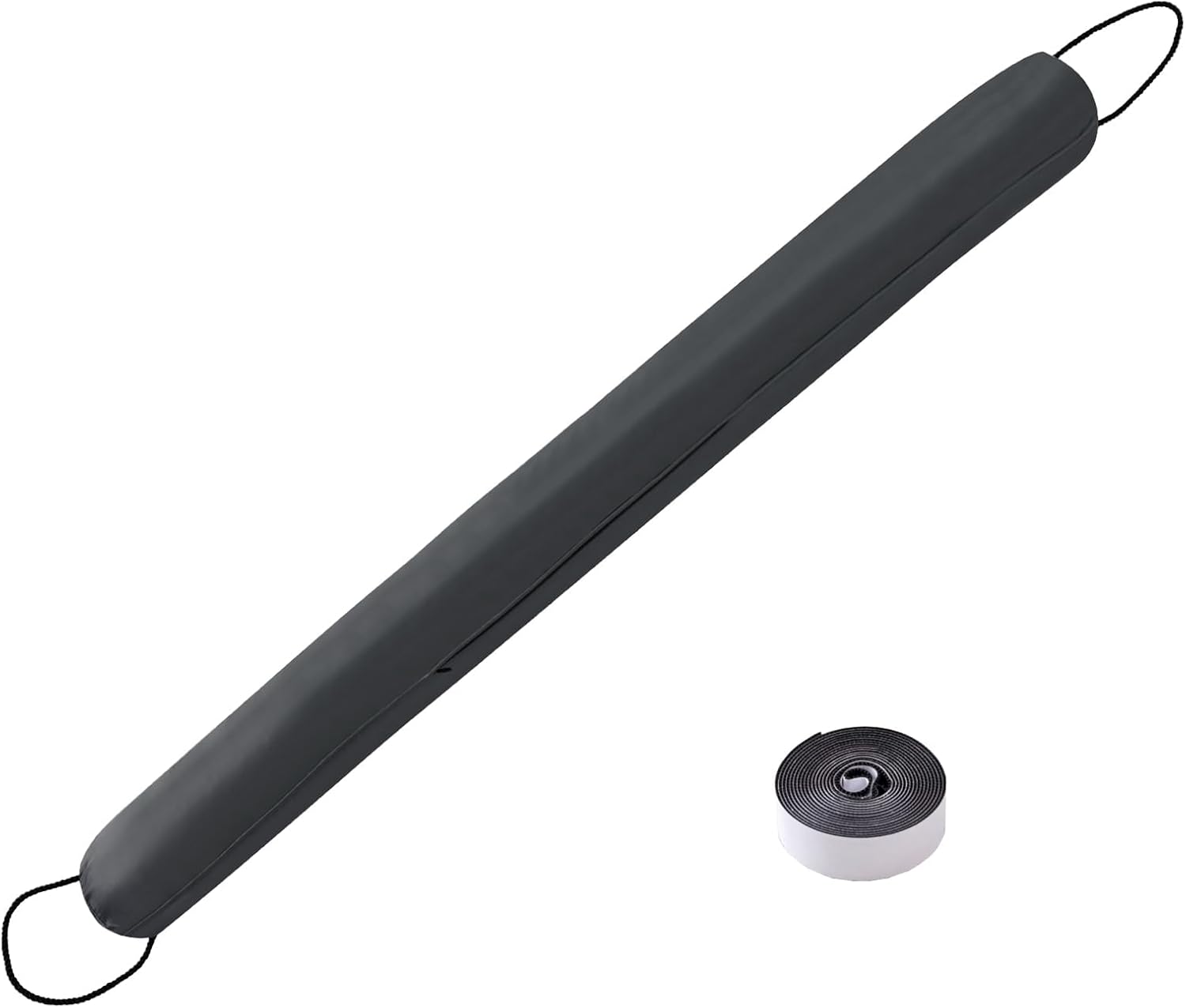 Sunolga 48 Inches Waterproof Draft Stopper with Glass Beads and Cotton Grey