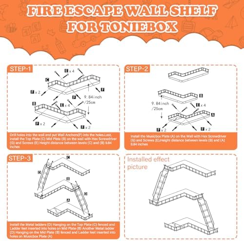 90 Degree Magnetic Shelf for Tonie Box Storage Wall Corner Organizer