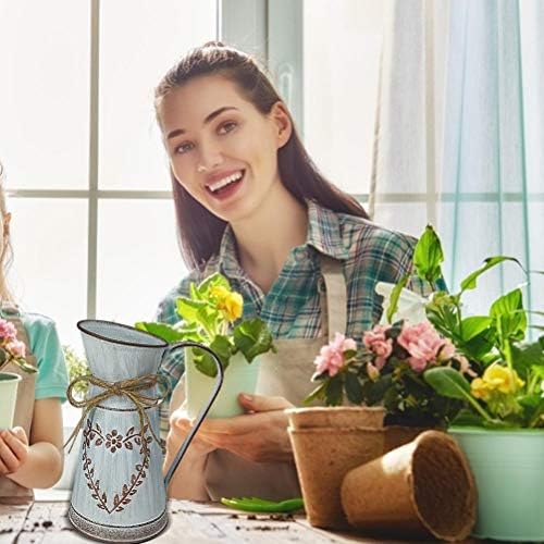 Heart-Shaped Leaf Country Style Metal Vase for Home Decor