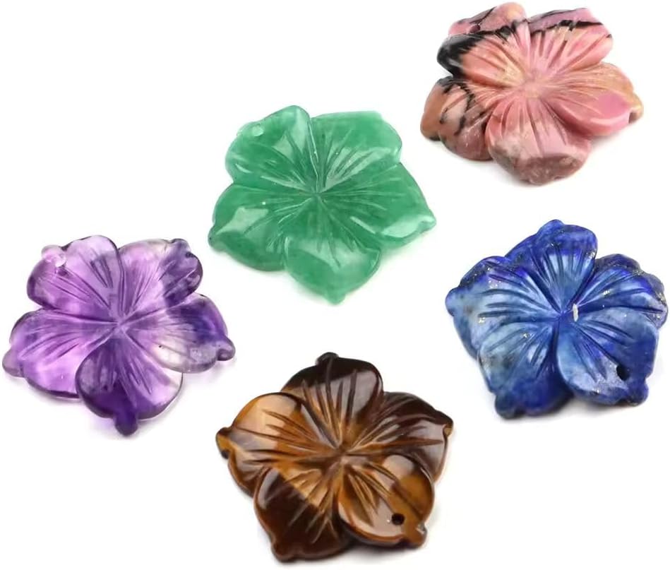 28mm Hand-Carved Peach Blossom Pendant Natural Crystal Gemstone
