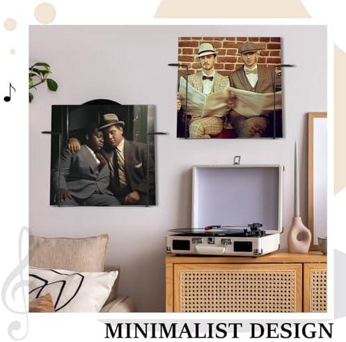 4 Pcs Vinyl Record Wall Shelf Mount Floating Metal Storage Racks for 12 Inch Records