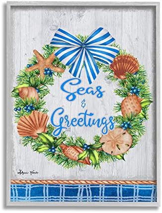 Stupell Industries Nautical Holiday Wreath 11x14