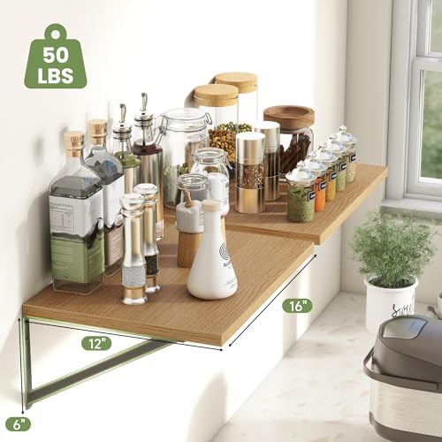 Heimlove 12 Inch Deep Floating Shelves Set of 4