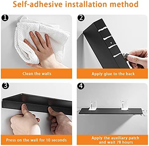 12 Inch Stainless Steel Wall Mounted Floating Shelf with 2 Levels