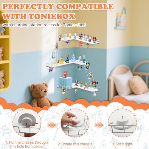 90 Degree Magnetic Shelf for Tonie Box Storage Wall Corner Organizer