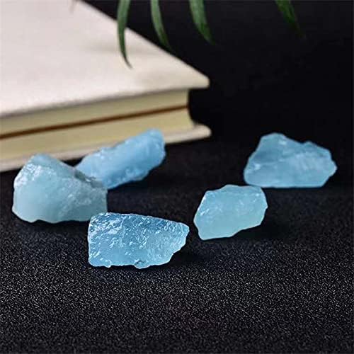 FIDEMM Natural Blue Aquamarine Healing Stones for Home Decor