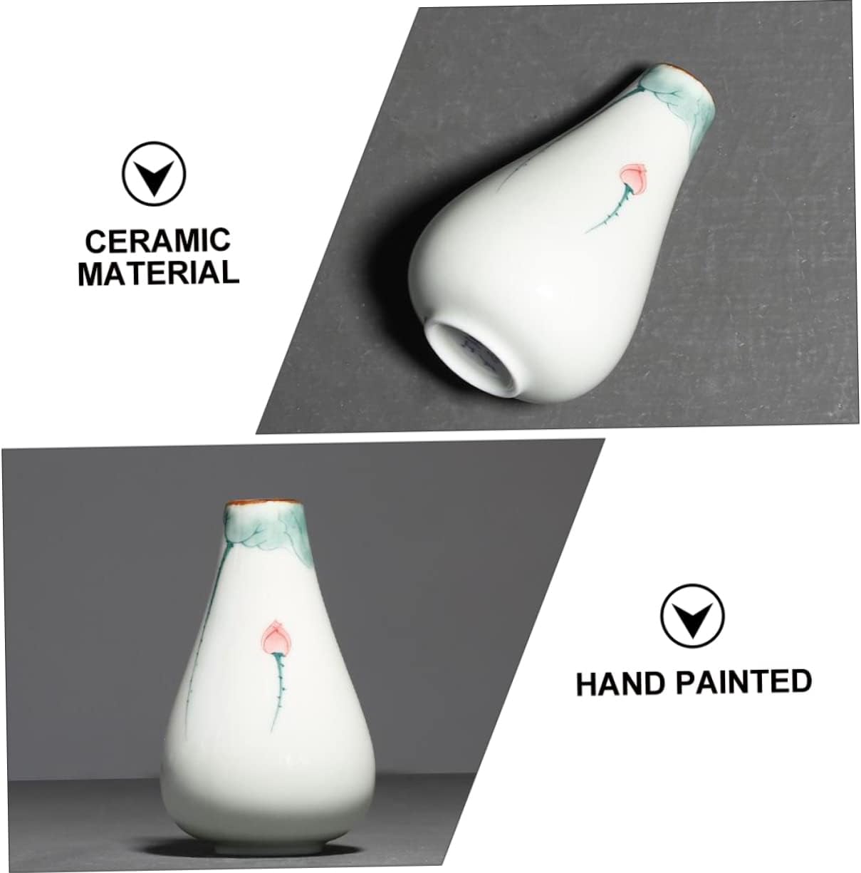MERRYHAPY Hand Painted Lotus Vase Ceramic Decor