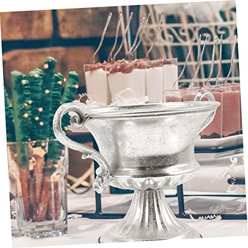 CIMAXIC Decorative Urn Vase Silver Vintage Tall Floor Vase