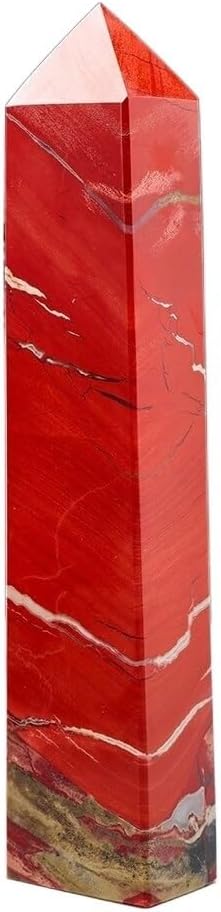 KatLin Natural Stone Crystal Tower Red Jasper Reiki Healing Wand