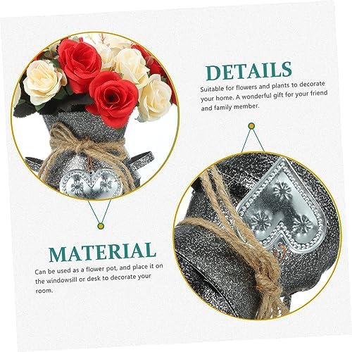 BESPORTBLE Rustic Iron Bucket Vase for Flowers and Plants