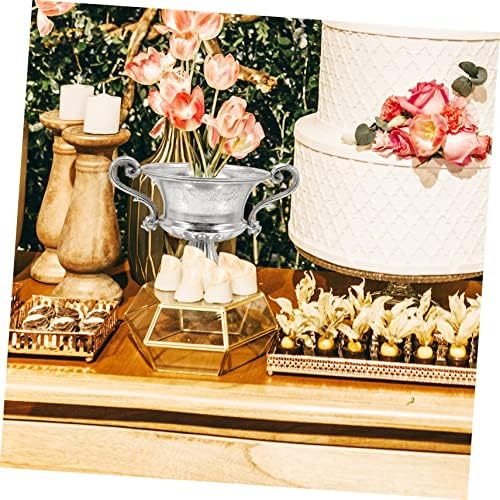 CIMAXIC Decorative Urn Vase Silver Vintage Tall Floor Vase