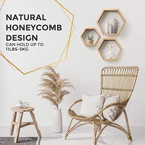 Onyx Home Hexagon Floating Shelves Set of 3