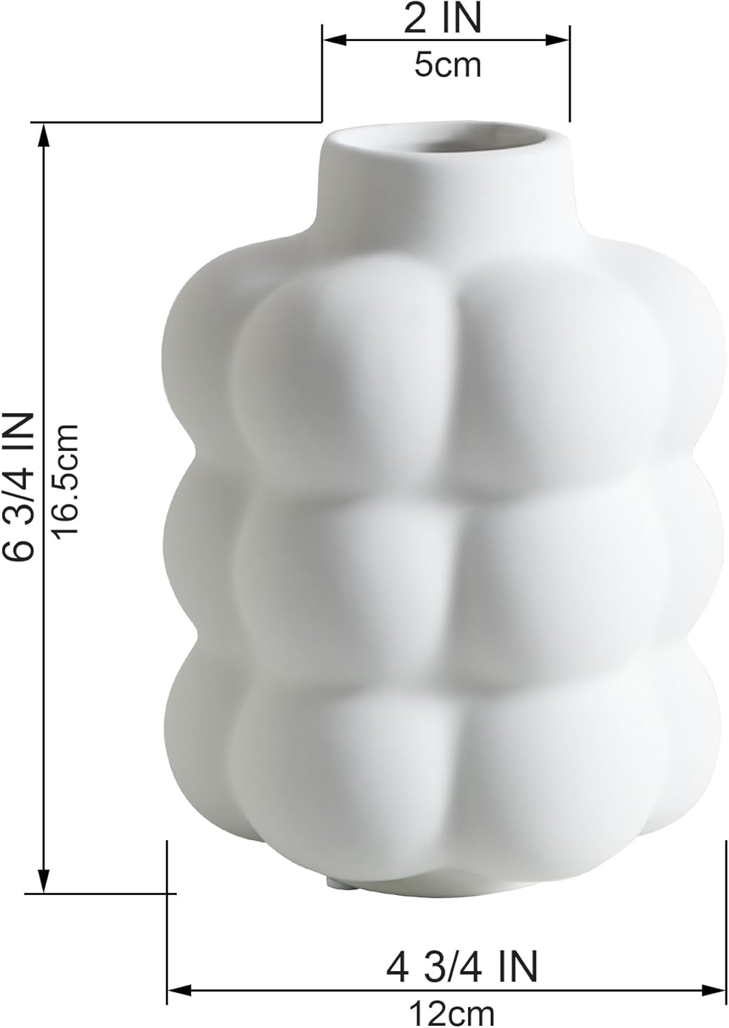 JOJUNO White Ceramic Vase for Home Decor