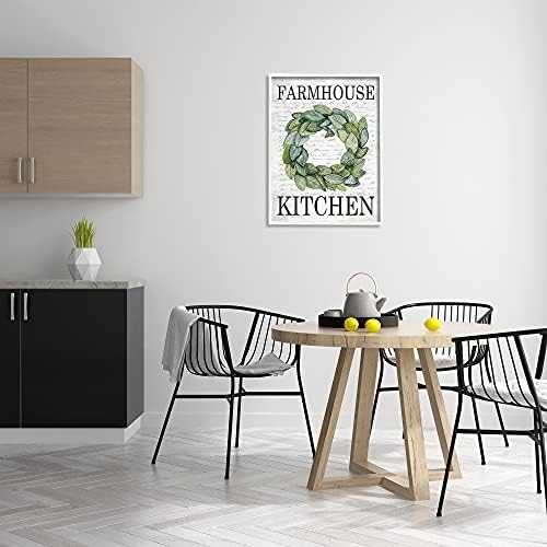 Stupell Industries Farmhouse Kitchen Phrase Tree Leaf Wreath 1