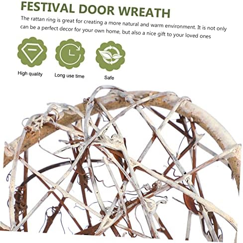 IMIKEYA 1pc Christmas Vine Circle Wreath DIY Decor