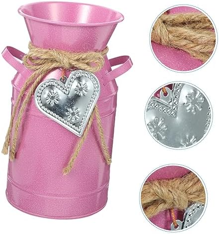 Balacoo Pink Iron Bucket Flower Arranger