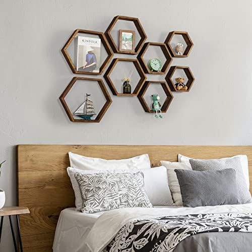 Ybing Honeycomb Shelves Set of 8 Floating Wall Mount