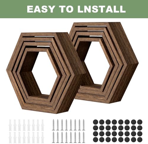 Ybing Honeycomb Shelves Set of 8 Floating Wall Mount