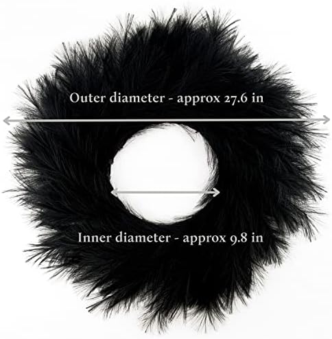 PERFNIQUE Pampas Grass Wreath 276 Inch Black Silk Boho Decor