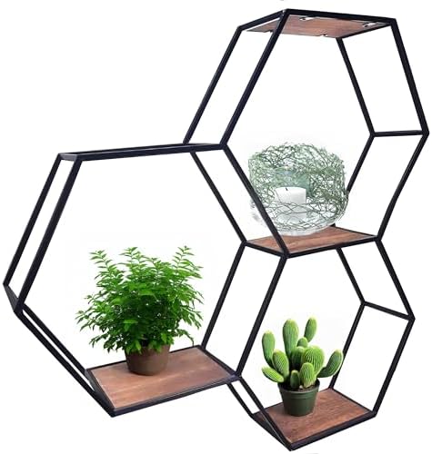 Admired By Nature 3 Tier Floating Wood Shelf Wall Mount Organizer