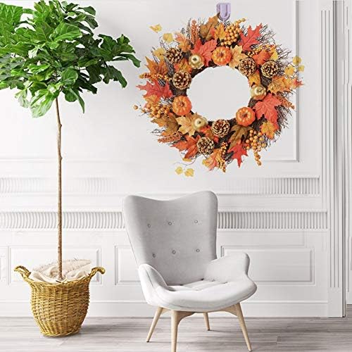 Door Hanger Artificial Maple Leaves Wreath 60CM Autumn Decor