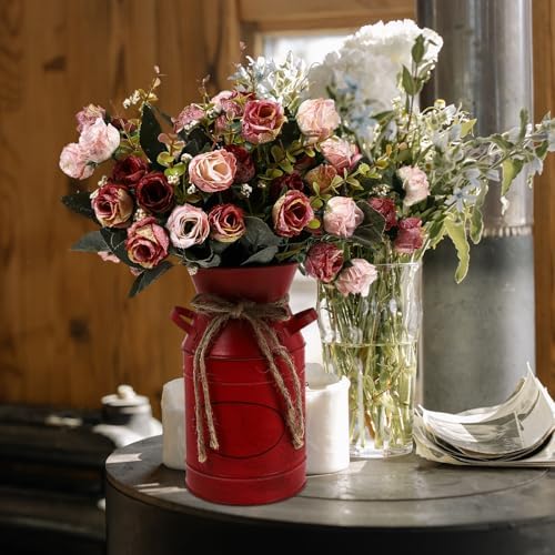 1pc European Style Iron Bucket Flower Vase for Home Decor