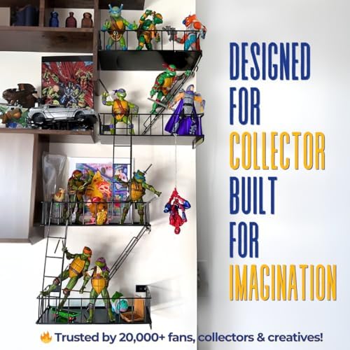 4 Tier Fire Escape Wall Shelf - Black Metal Decor Ladder Shelf