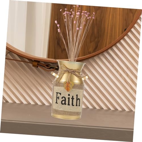 CIYODO Vintage Metal Flower Bucket Rustic Vase for Home Decor