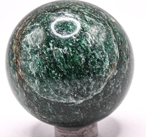 47mm Dark Green Jade Carved Sphere Decor Ball With Stand