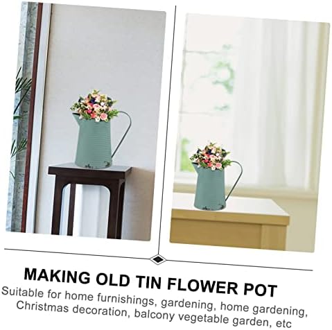 BESPORTBLE Vintage Metal Flower Pot Rustic Pitcher Decor