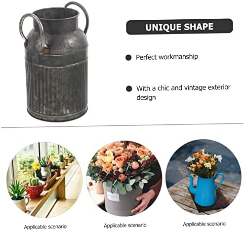 Vintage Flower Bucket Planter Pot Rustic Decorative Vase for Balcony