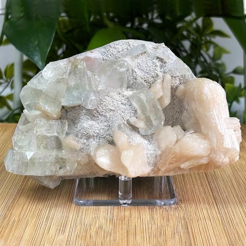 Natural Green Apophyllite Stilbite Gemstone Specimen