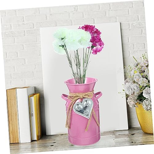 Balacoo Pink Iron Bucket Flower Arranger