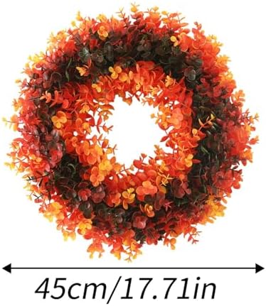Welcome Wreath for Front Door Colorful Plastic 16x16 Inches