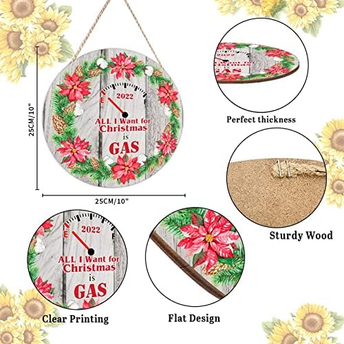 Farmhouse Front Door Hanger Christmas Wreath Funny Wood Sign 10x10