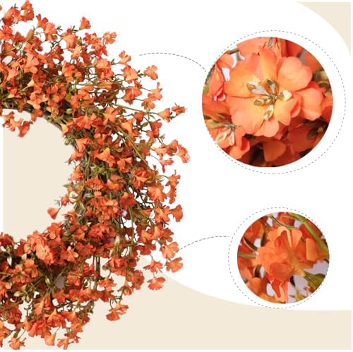 Fall Orange Forsythia Door Wreath 22 Inch Autumn Decor