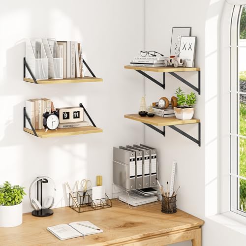 Heimlove 12 Inch Deep Floating Shelves Set of 4