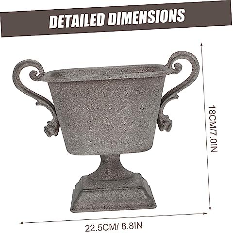 VICASKY Vintage Iron Flower Pot Grey